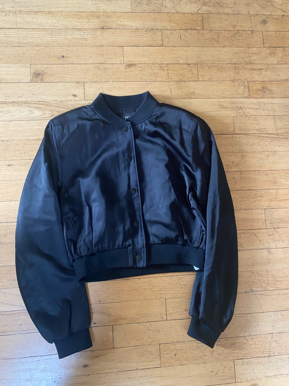 Zara black little jacket. Size medium. Snap  closure. Shoulder pads. Like new!